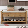 Wood Storage Bench with 2 Drawer Shoe Rack by DailySale