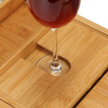 Wooden Bathtub Tray with Wine Glass Slot Phone Tray Book Holder by DailySale