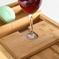 Wooden Bathtub Tray with Wine Glass Slot Phone Tray Book Holder by DailySale