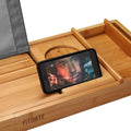 Wooden Bathtub Tray with Wine Glass Slot Phone Tray Book Holder by DailySale