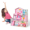 Wooden Dollhouse with Furniture, Doll House Playset for Kids by DailySale