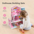 Wooden Dollhouse with Furniture, Doll House Playset for Kids by DailySale