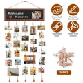 Wooden Hanging Picture Frame Display String Ropes with 30 Clips Writable Blackboard by DailySale