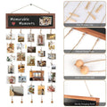 Wooden Hanging Picture Frame Display String Ropes with 30 Clips Writable Blackboard by DailySale