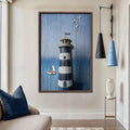 Wooden Lighthouse Coastal Wall Art III by Tailored Canvases