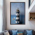 Wooden Lighthouse Coastal Wall Art III by Tailored Canvases