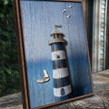 Wooden Lighthouse Coastal Wall Art III by Tailored Canvases