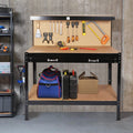 Work Benches for Garage Shop Work Station Tools Table with Peg Board and Drawers by DailySale