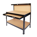 Work Benches for Garage Shop Work Station Tools Table with Peg Board and Drawers by DailySale