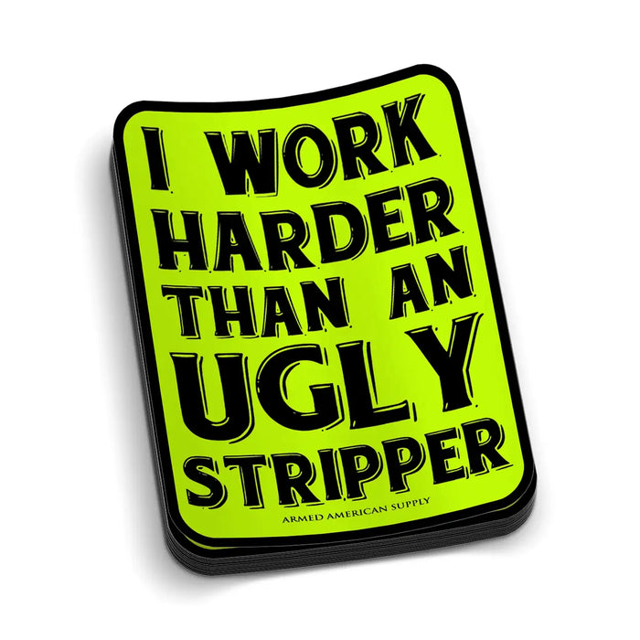 Work Harder Hard Hat Decal by Armed American Supply