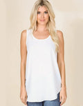 Woven Round Neck Tank Top - Ivory by Boutique 23