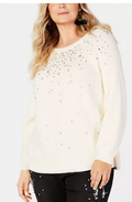 I.N.C. Plus Size Rhinestone-Embellished Sweater by Vanessa Jane