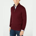 Club Room Mens Pima Cable Quarter-Zip Sweater by Vanessa Jane