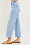 Wrenley Tummy Control High Rise Crop Wide Leg Jeans by Boutique 23