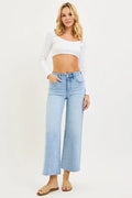 Wrenley Tummy Control High Rise Crop Wide Leg Jeans by Boutique 23