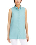 Alfani Womens Button-Down Sleeveless Button-Down Top, Size Large by Vanessa Jane