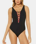 Bleu Rod Beattie James Bonded Black and Rouge One Piece, Size 4 by Vanessa Jane
