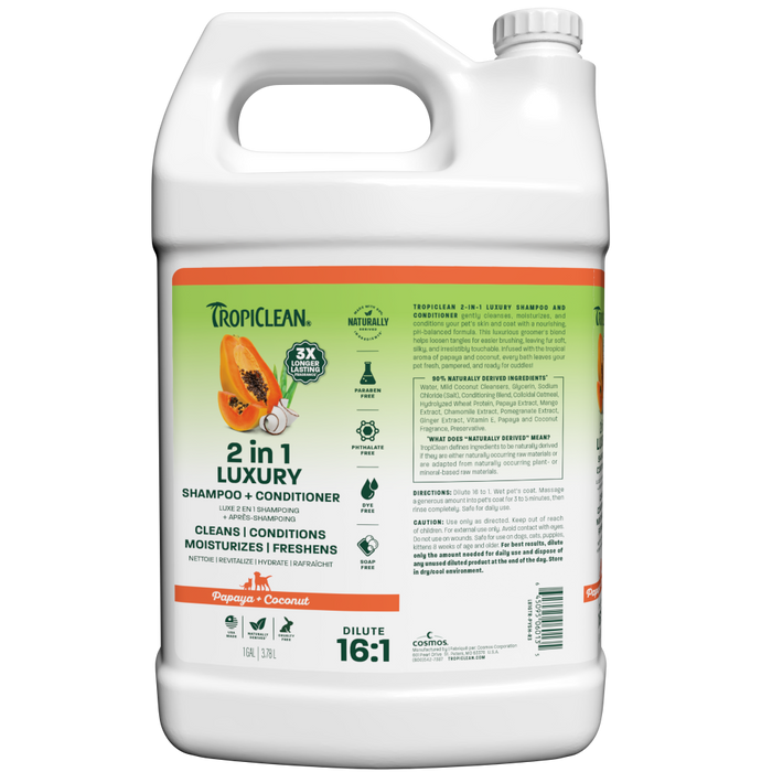 TropiClean 2-in-1 Dog Shampoo and Conditioner, Professional Dog Shampoo, Gallon by Price Is Right Miami