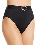 Kate Spade New York Black Belted High-Waist Bikini Swim Bottom, Us Small by Vanessa Jane