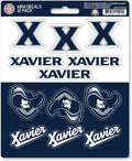 Xavier University Musketeers 12-Piece Mini Decal Sticker Set, 5x6 Inch Sheet, Gift for football fans for any hard surfaces around home, automotive, personal items by Fielders Choice