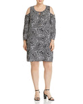Cupio Plus Paisley-Print Cold-Shoulder Dress, Size 3X by Vanessa Jane