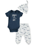 Chickpea Baby Boys 3-PC. Cotton Bodysuit, Pants & Hat Set by Vanessa Jane