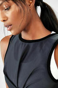Fabletics women's Marissa Tie Up/Black Pewter Tank Size L by Vanessa Jane