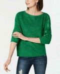 Bar III Women's Ribbed Zipper Sleeve Sweater by Vanessa Jane