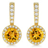 Yellow Natural Citrine Sterling Silver Earrings