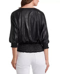 Vince Camuto Smocked-Hem Blouse, Size XS by Vanessa Jane