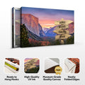 Yosemite Sunset Family Names Sign by Tailored Canvases