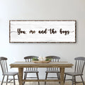 You, Me, And The Boys Family Sign by Tailored Canvases