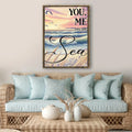 You Me and the Sea Coastal Sign by Tailored Canvases