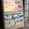 You Me and the Sea Coastal Sign by Tailored Canvases