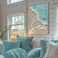 You Me and the Sea Coastal Sign VI by Tailored Canvases