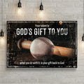 Your Baseball Talent Is God's Gift Sign II by Tailored Canvases