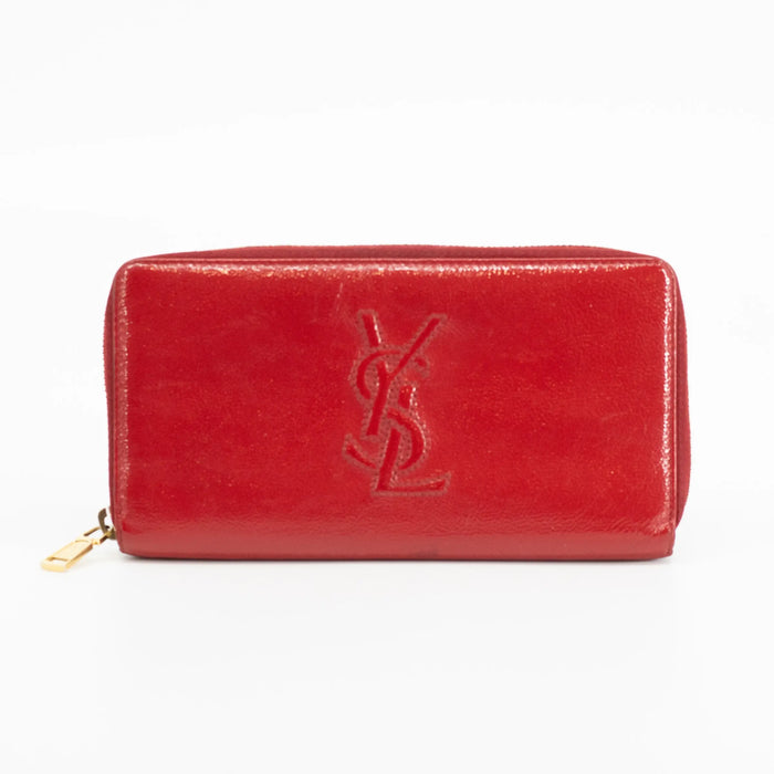 YSL Patent Berry Zip Around Wallet #1751 by Bolt Boutique