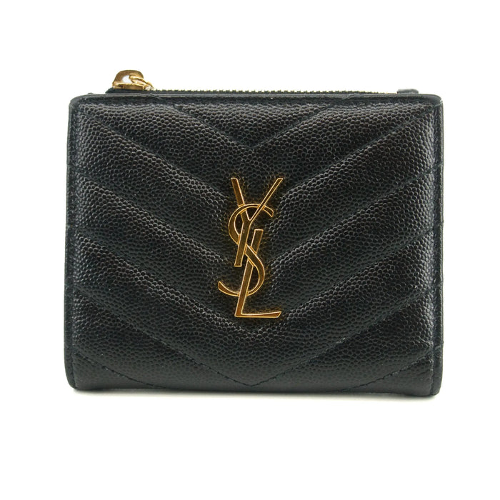 YSL Saint Laurent Black Cassandre Matelasse Bifold Wallet #2965 by Bolt Boutique