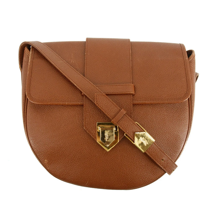 YSL Saint Laurent Leather Crossbody Bag Brown #2736 by Bolt Boutique