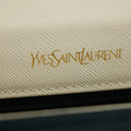 YSL Saint Laurent White x Blue Leather Shoulder Bag #5859 by Bolt Boutique