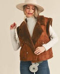 Moon River Womens Faux Shearling Oversized Vest, Size Small by Vanessa Jane