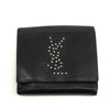 Yves Saint Laurent Black Rive Gauche Leather Compact Wallet #3963