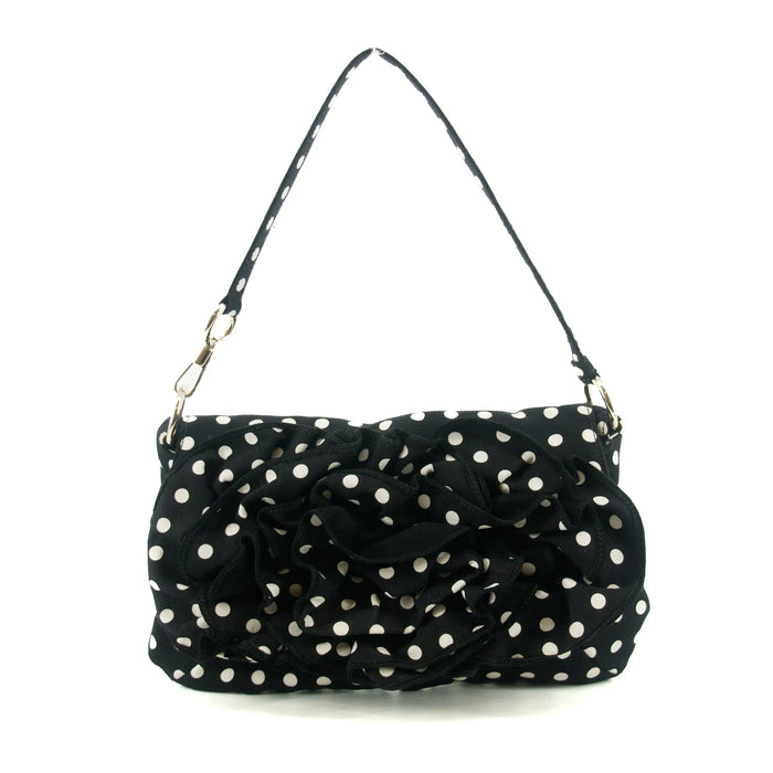 Yves Saint Laurent Canvas Black Polka Dot Shoulder Bag #5276 by Bolt Boutique