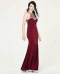 Say Yes to the Prom Juniors Embellished Halter Gown by Vanessa Jane
