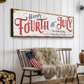 Happy 4th Of July Personalized Canvas Decor | Independence Day Canvas Home Wall Art | Red White And Blue Canvas | Living Room Wall Decor by Tailored Canvases