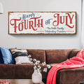 Happy 4th Of July Personalized Canvas Decor | Independence Day Canvas Home Wall Art | Red White And Blue Canvas | Living Room Wall Decor by Tailored Canvases