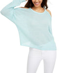 Freshman Juniors Waffle-Knit Cold-Shoulder Top by Vanessa Jane