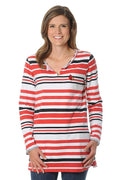Louisville Cardinals Womens Striped Tunic Fleece Top, Medium by Vanessa Jane