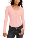Hooked up by Iot Juniors Ruffled V-Neck Sweater, Size XL by Vanessa Jane