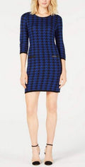NY Collection Jacquard Houndstooth-Print Dress, Petite XS by Vanessa Jane